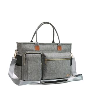 Rabjen Laptop Tote Bag Computer Messenger Nurses Teachers Bag Fits 15.6" Gray